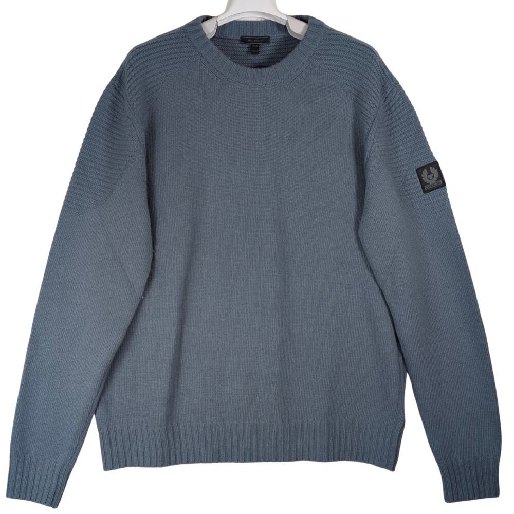 Belstaff England Cashmere Wool Blend Crewneck Sweater Blue Men’s Size XXL USED